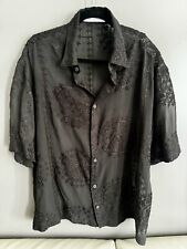 Camicia Uomo Zara Nera Pizzo Trasparente