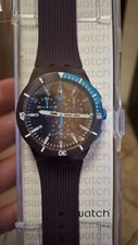 Orologio Swatch Originals Viola Power Silicone Cronografo 40 mm SUSV400 Nuovo