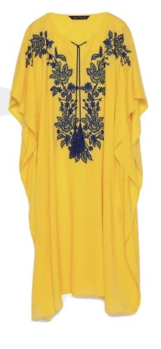 Zara woman embroidered yellow - embroidered,
