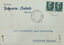 cartolina Pubblicitaria Premiata Farmacia Ciottoli F.Grande Viaggiata 1939