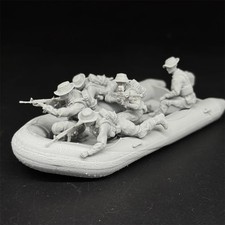 1/35 WWII US Navy Seals 5 soldatini in barca non verniciati militare resina figure giocattoli