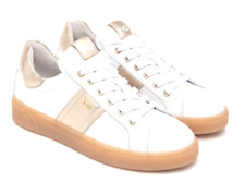 NERO GIARDINI E513006D 707 SNEAKERS SCARPE DONNA LACCI STRINGHE PELLE BIANCO