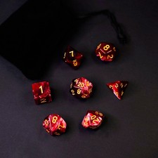 Set 7 Dadi Rossi Red Dice D&D
