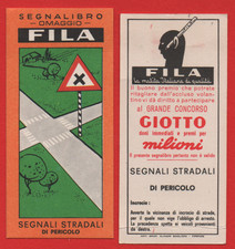 SEGNALIBRO FILA SERIE SEGNALI STRADALI PERICOLO PICCOLO TESTA NERA ALINARII FI