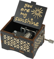 Carillon in Legno a Manovella, Stile Retrò, Con Musica "You Are My Sunshine", Re