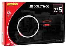 MEHANO F105 Set base binari curvi + presa contatto 24pz tracciato zero H0 1:87