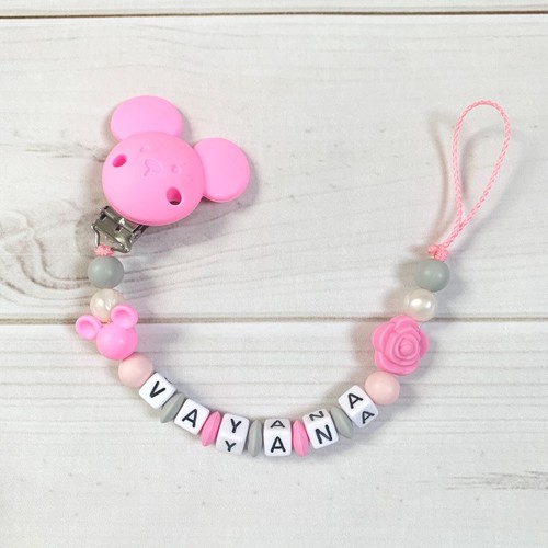 Nuckelkette fuchsia name pink - name,