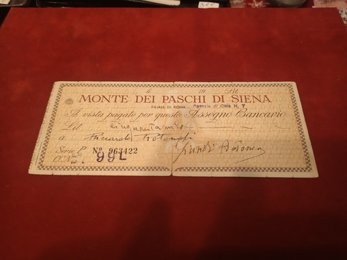 25c assegno bancario monte - monte, dei