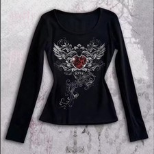 Maglia donna Y2K gotica ali