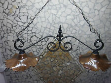 LAMPADARIO BILANCIERE RUSTICO COUNTRY IN FERRO BATTUTO E TERRACOTTA PER RUSTICI