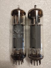 Coppia EL84 TELEFUNKEN diamond identiche testate, accoppiate in emissione. Usate