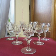 6 Bicchieri da Vino Bianco IN Cristallo Di Baccarat Modello Piccadilly H 12,7 CM