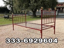 LETTO LETTINO SINGOLO 1 PIAZZA VINTAGE ANTICO IN FERRO OTTONE CON RETE