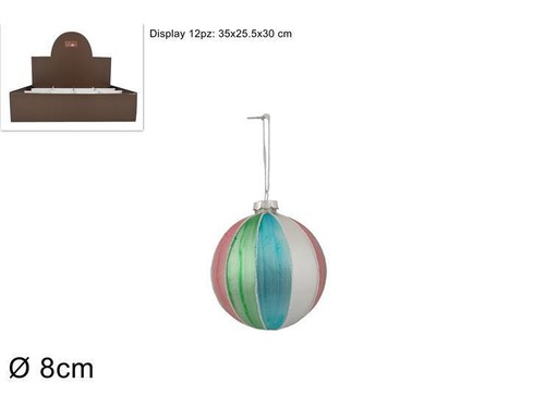 Palla natale vetro 8cm - natale,