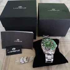 LORENZ SUBMARINE 26961CC Orologio Uomo Nero Automatico Acciaio Ghiera Verde Nera