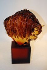 STUNNING Murano glass handmade sculpture Pino Signoretto Bull Buffalo scultura