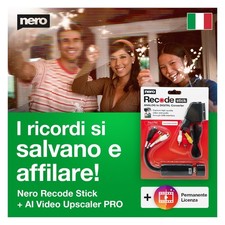 Nero - Salva i tuoi ricordi Video Grabber + Adattatore Scart + AI Video Upscale