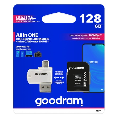 Goodram 128gb microsd class - 128gb, 10