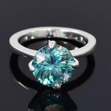 Anello solitario diamante blu