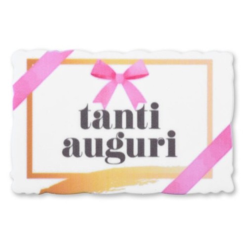 Targhetta tanti auguri fiocco - tanti,