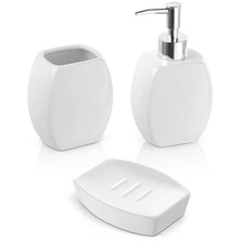 Set 3 Accessori Bagno Parigi: Dispenser Sapone + Porta Sapone + Porta Spazzolini
