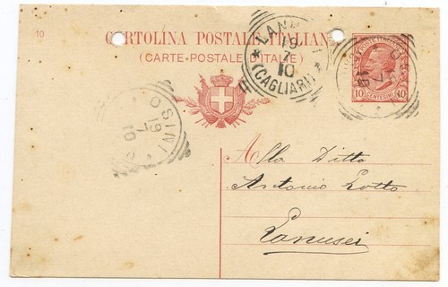 1910 intero postale annullo