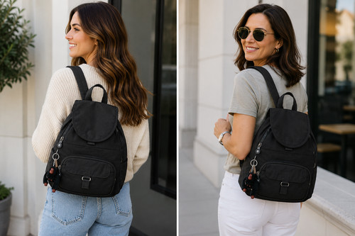 Zaino kipling queenie nero - kipling,