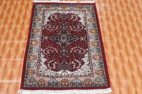 6x4 hand knotted silk red - 2.6x4,