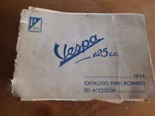 CATALOGO DELLE PARTI DI RICAMBIO VESPA 125 1951 FARO BASSO PIAGGIO ED ACCESSORI
