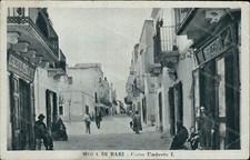 cu1 cartolina mola di bari corso umberto I credito pugliese negozio merceria1934