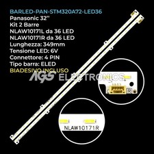 KIT 2 BARRE STRIP 36 LED TV