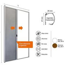 Zanzariera a Rullo Orizzontale Riducibile in Alluminio Bianca Marrone 150x250 cm