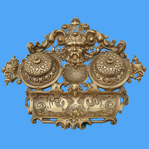 Calamaio porta piume - porta, bronzo