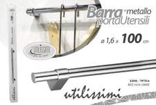 BARRA PORTA UTENSILI DA PARETE CUCINA SOTTO PENSILE MESTOLI METALLO STAFFE 100cm