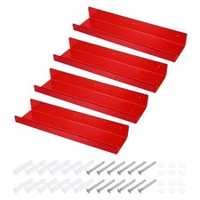 Confezione 4 Scaffali Acrilici Da Parete, 15 Pollici Rosso Scaffali Galleggianti Montaggio a Parete