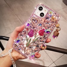 Custodia Bling glitter fiore
