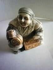 NETSUKE STATUINA BOTTONE  Resina Artificiale Anni'70 5x5 cm Molto Bello 