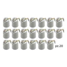 portalampada in ceramica con staffetta 90 gradi E14 20 pezzi