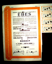 Ebes, obbligo compagnia elettrica belga, obbligazione 1973