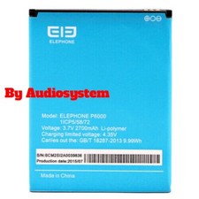 BATTERIA ORIGINALE ELEPHONE per P6000, P6000 PRO 2700MAH 1/CP5/58/72 RICAMBIO