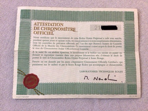 Certificato cronometro cosc - certificato,