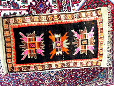 Kilim Runner lana afgana 3'5x1'7 piedi tribale geometrico fatto a mano piccolo kilim afgano