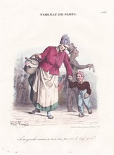 Madre Figlio Parigi Caricatura