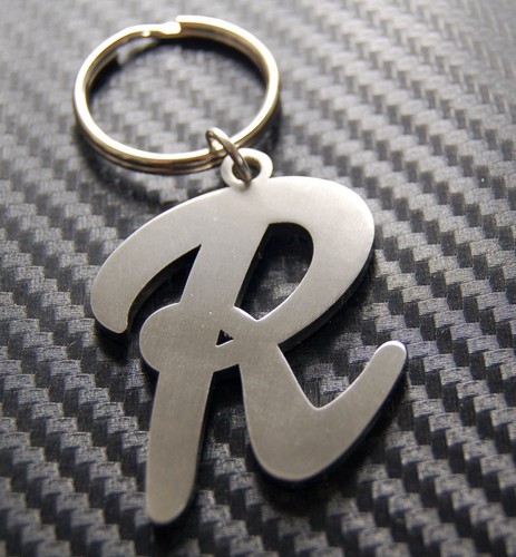 Letter alphabet name keyring - r,