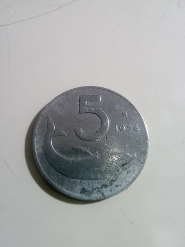 Moneta lire delfino - moneta, 1954
