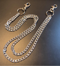 Catena jeans da pantaloni in alluminio argento bikers portachiavi portafoglio 