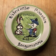 piatto buon ricordo  Pinocchio Borgomanero Coniglio Alla Biggio 11G 1974