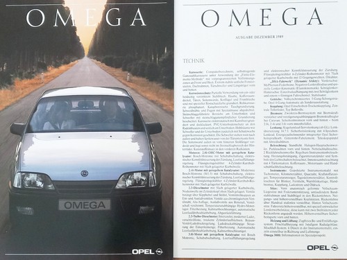 Opel omega techn brochure - +, techn.