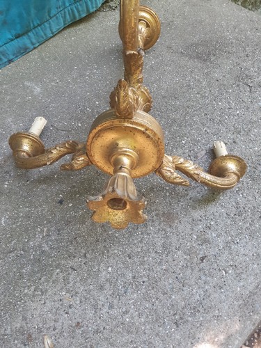Lampadario legno dorato - in,