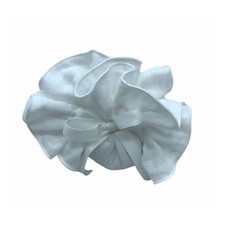 6X Fazzoletto Portaconfetti rouche cotone morbido BIANCO 20cm BOMBONIERA 15O9